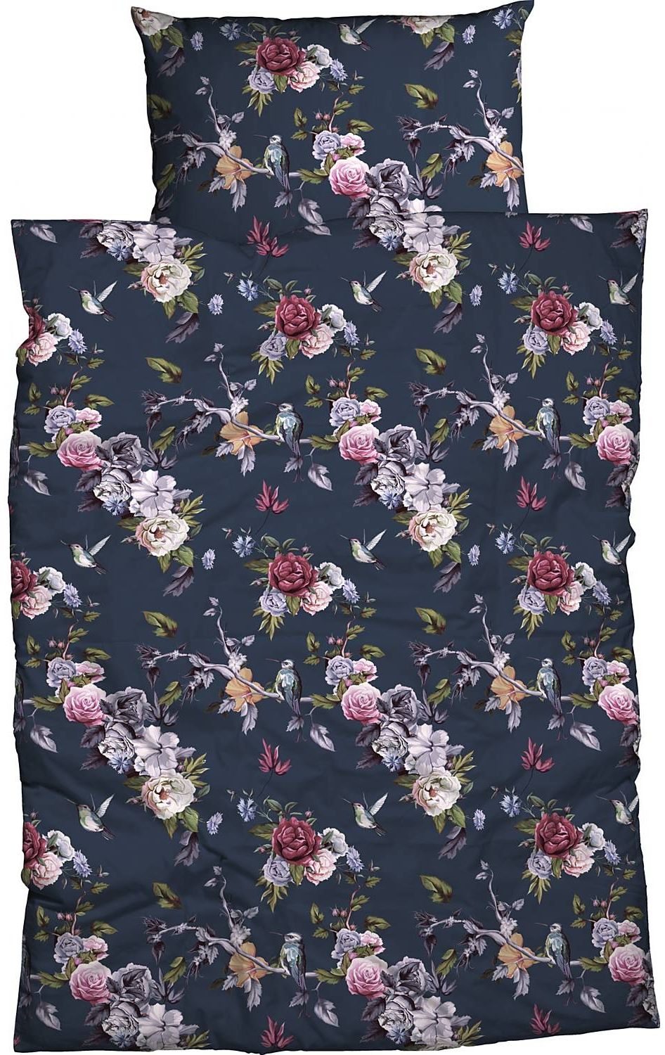 CASATEX Bettwäsche Belana Dunkelblau Satin 135 x 200 + 80 x 80 cm Bild 1
