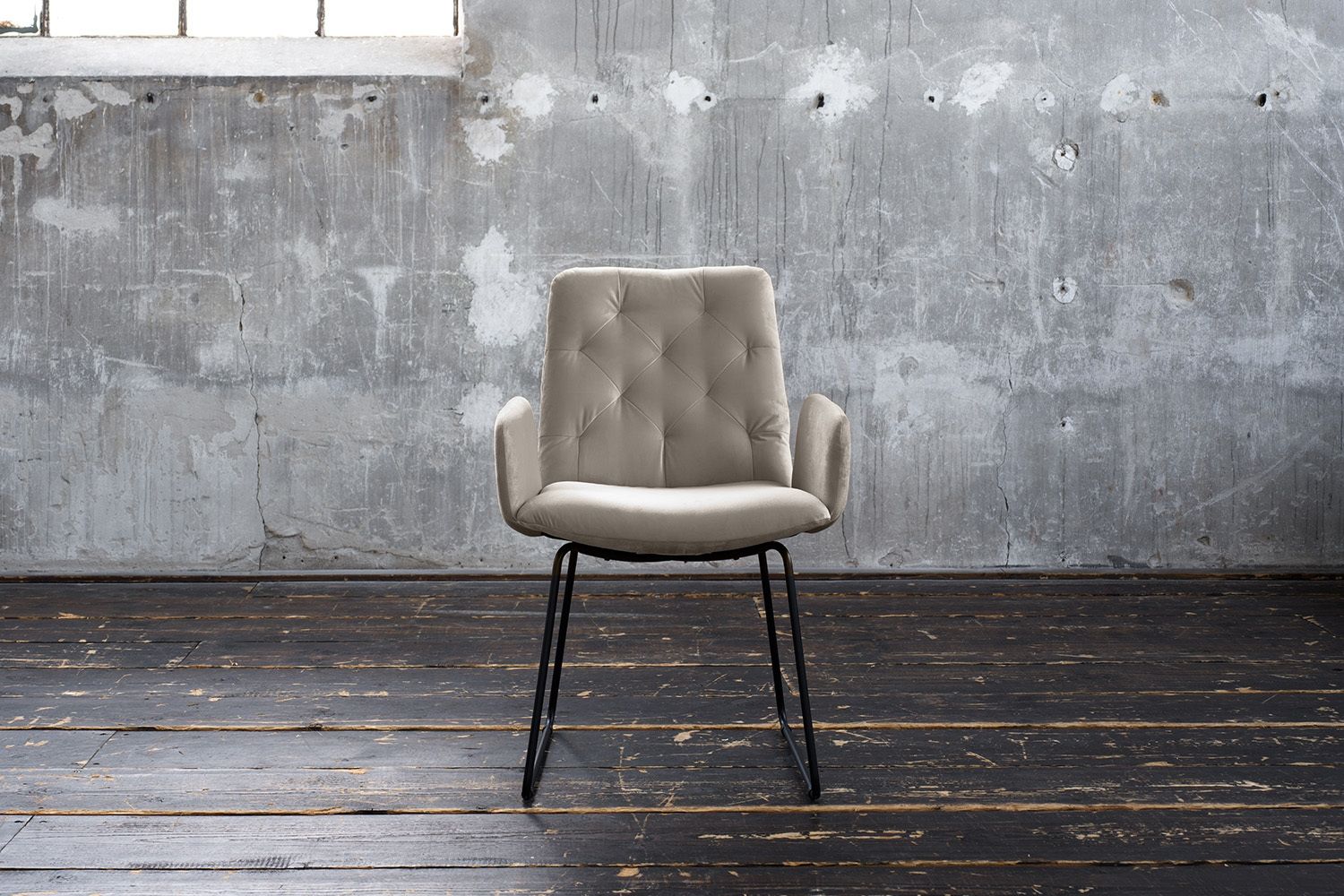 KAWOLA Stuhl NEW CHARME Esszimmersessel Velvet sand 87 x 66 x 59 cm Bild 1
