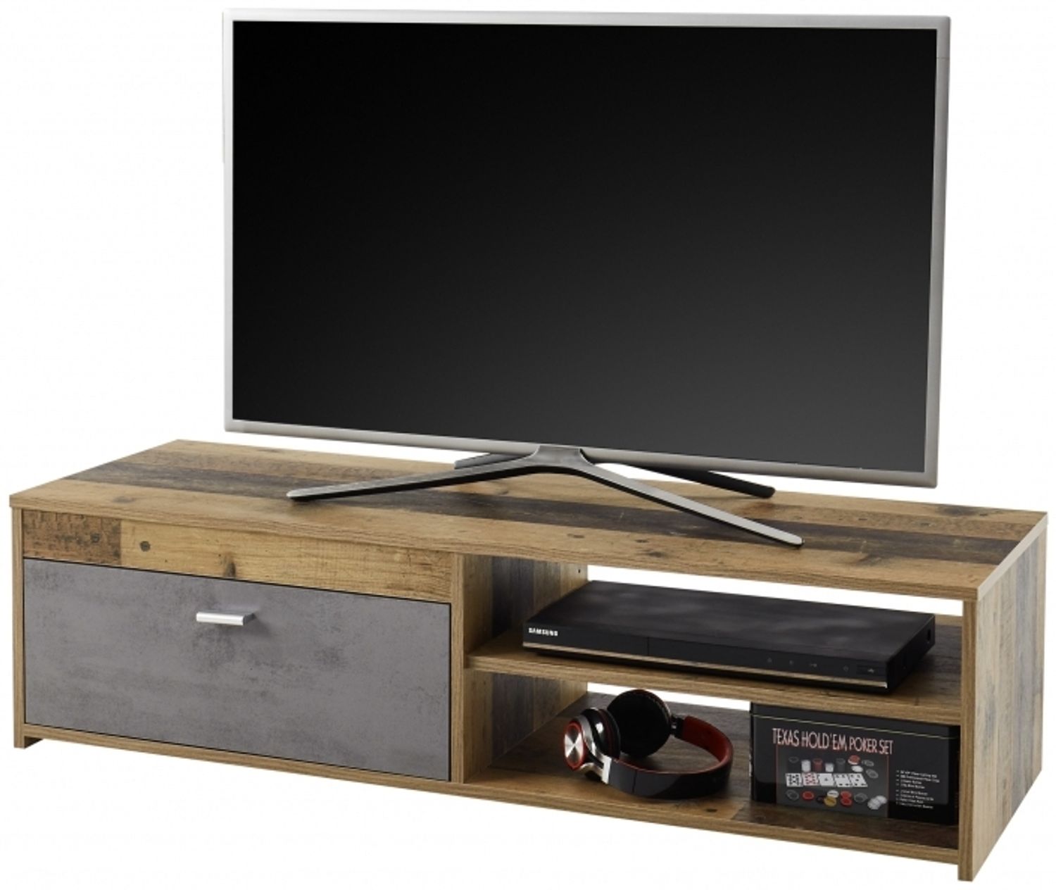 Lowboard Hifi Kommode TV Board ca. 120 cm GEMMA Old Style Altholz Nb. / Grau Bild 1