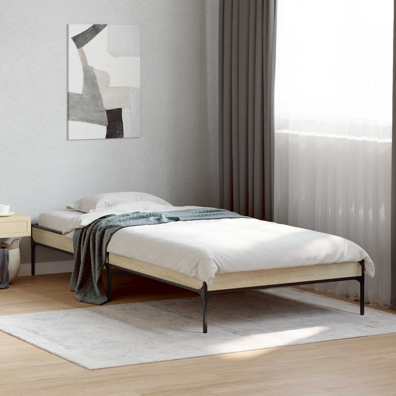 vidaXL Bettrahmen Sonoma-Eiche 80 x 200 cm Holzwerkstoff 8009125 Bild 1