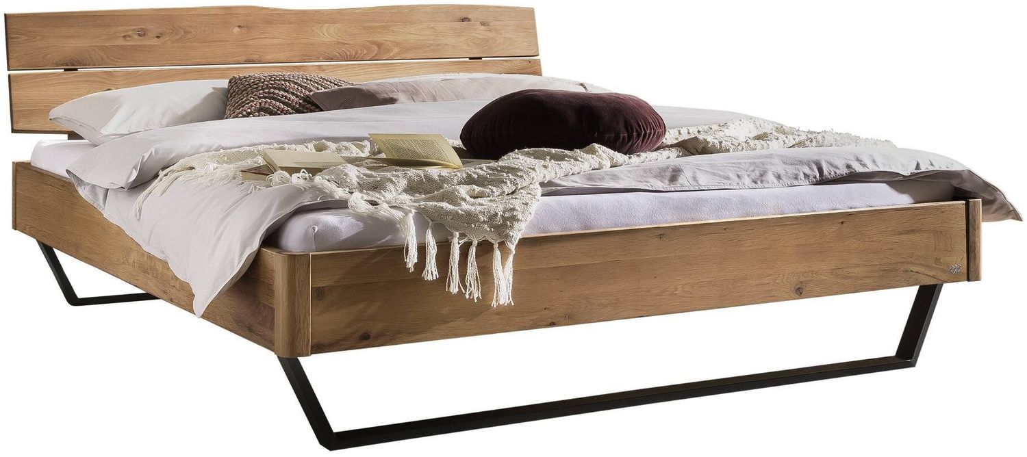 Hasena Lounge Fossoli 160x200 Wildeiche natur, geölt - Fusshöhe 25 cm Massivholzbett Bild 1