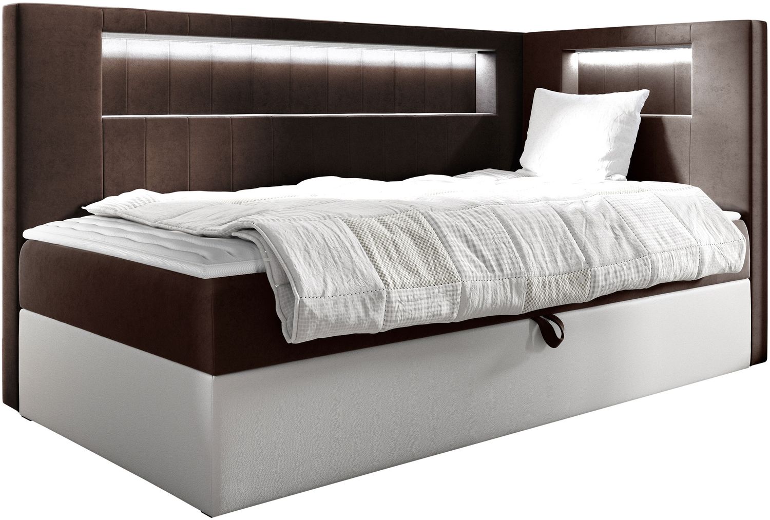 Boxspringbett 'Gladino Junior 3' braun 80x200 cm Rechts Bild 1