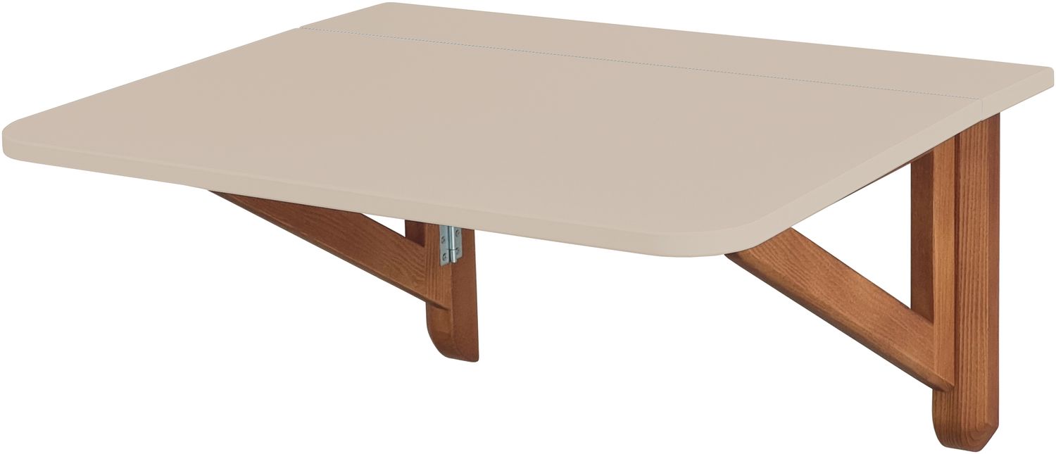 Ragaba Wandklapptisch, MDF & Eiche gebeiztes Eschenholz, 60x70 cm, Braun Beige Bild 1