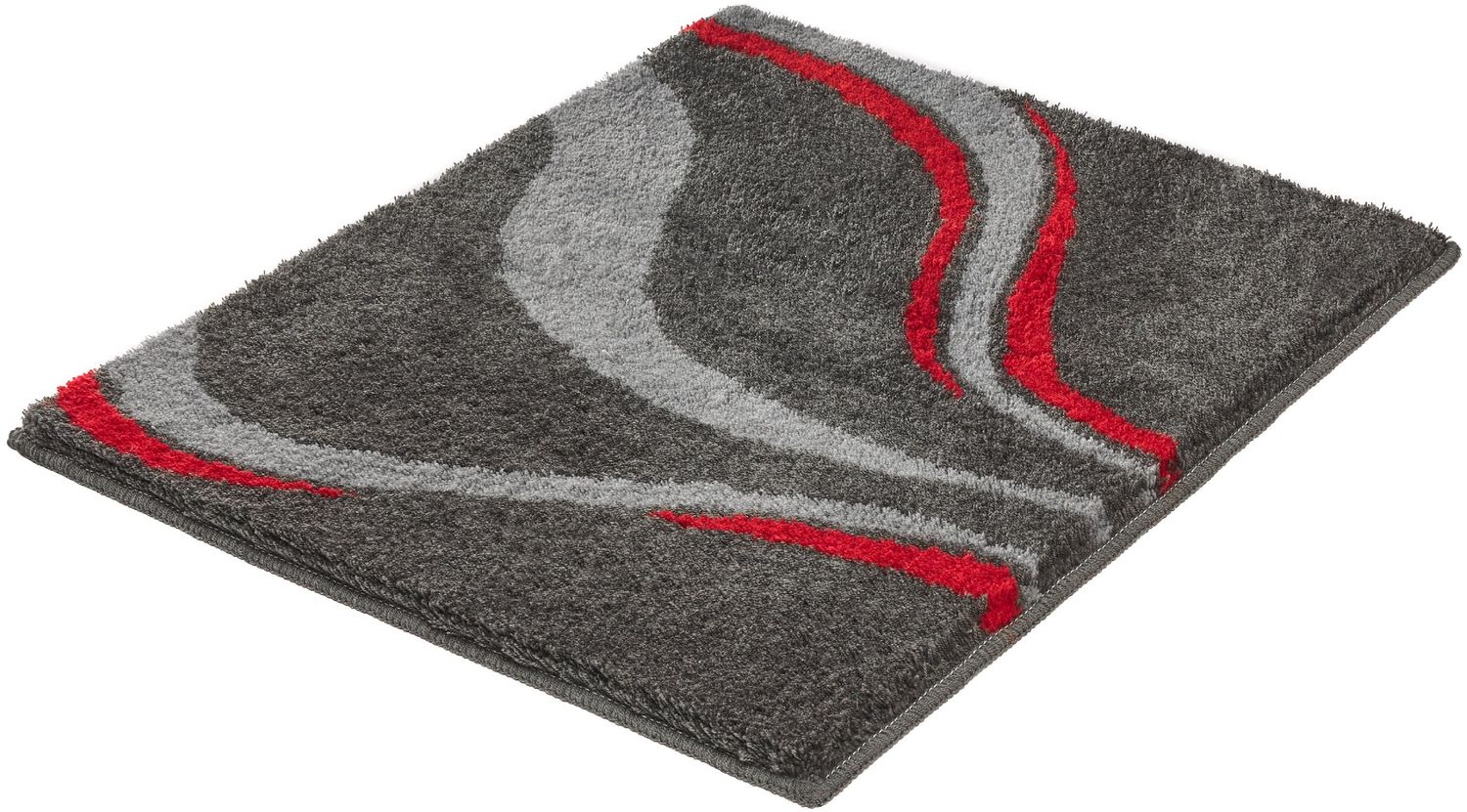 Kleine Wolke Badteppich VENTO LBH 65x55x2 cm grau Badematte Badvorleger Duschvorleger Duschmatte Badeteppich Bild 1