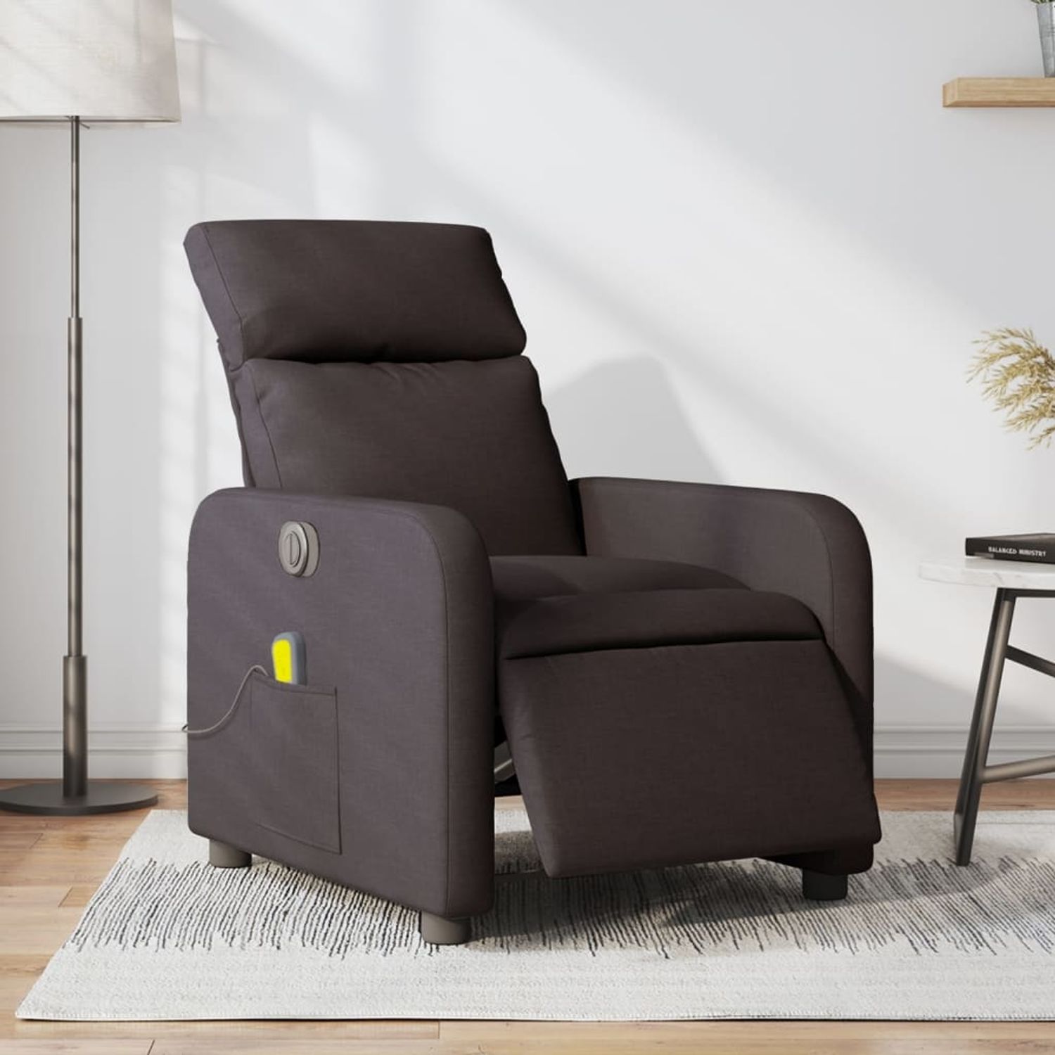 vidaXL Massagesessel Elektrisch Dunkelbraun Stoff 3206695 Bild 1