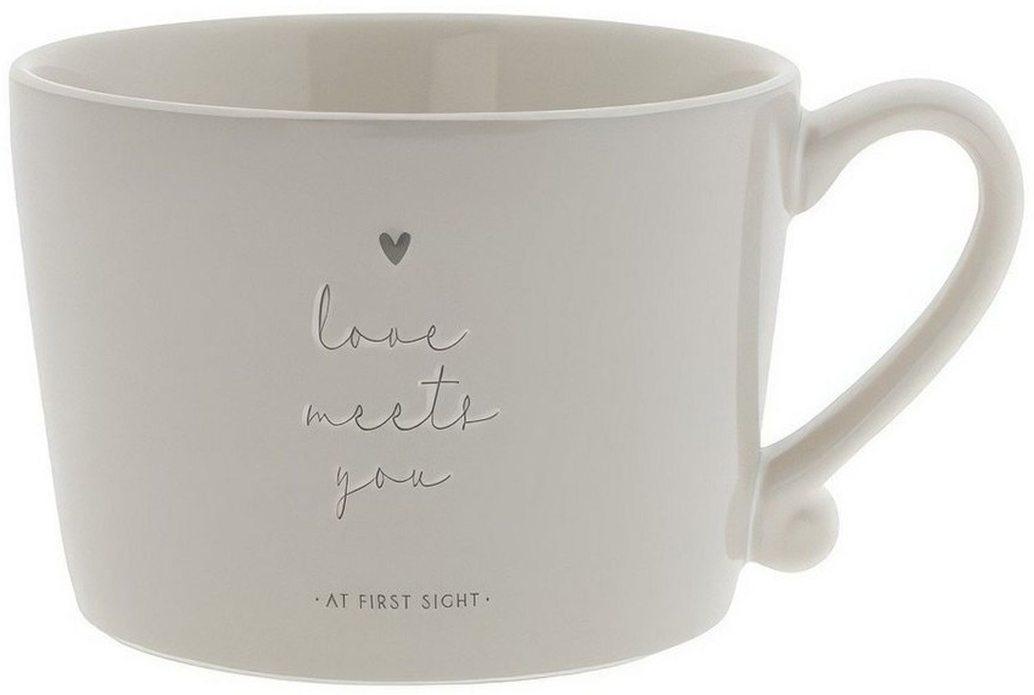 Bastion Collections Tasse graues Herz, Keramik, Spülmaschinengeeignet, Grau, Herz, H: 7cm Bild 1