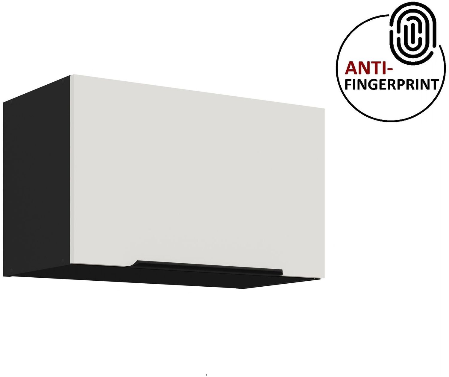 Küchen Hängeschrank 60 cm ARIA Weiss ultra matt + Schwarz matt, hochwertige Fronten mit Anti Fingerprint Beschichtung Küchenzeile Küchenblock Bild 1