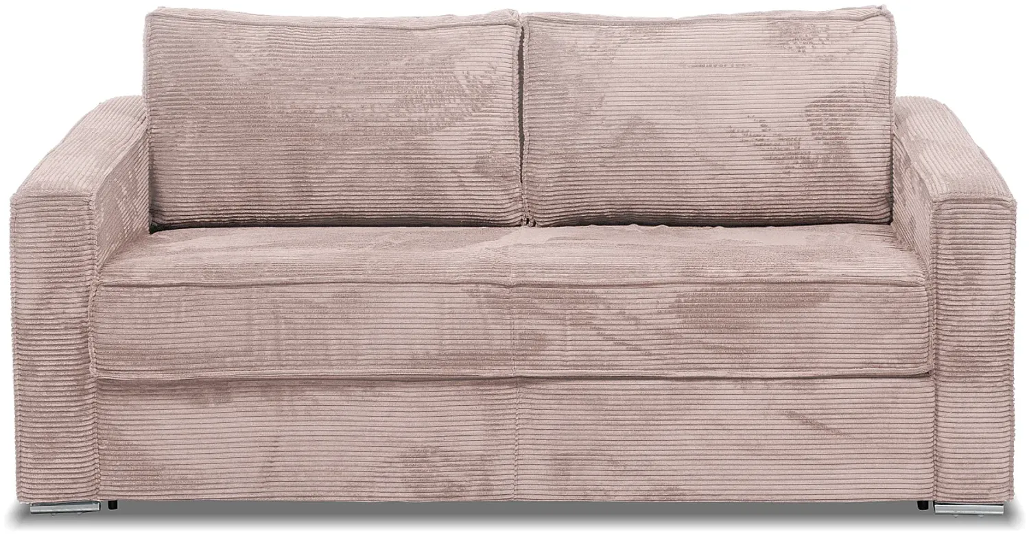 Vente-unique - LORETO Sofa SamtStoff Puderrosa - B 223 cm95 cm x H 90 cm x L 215 cm Bild 1