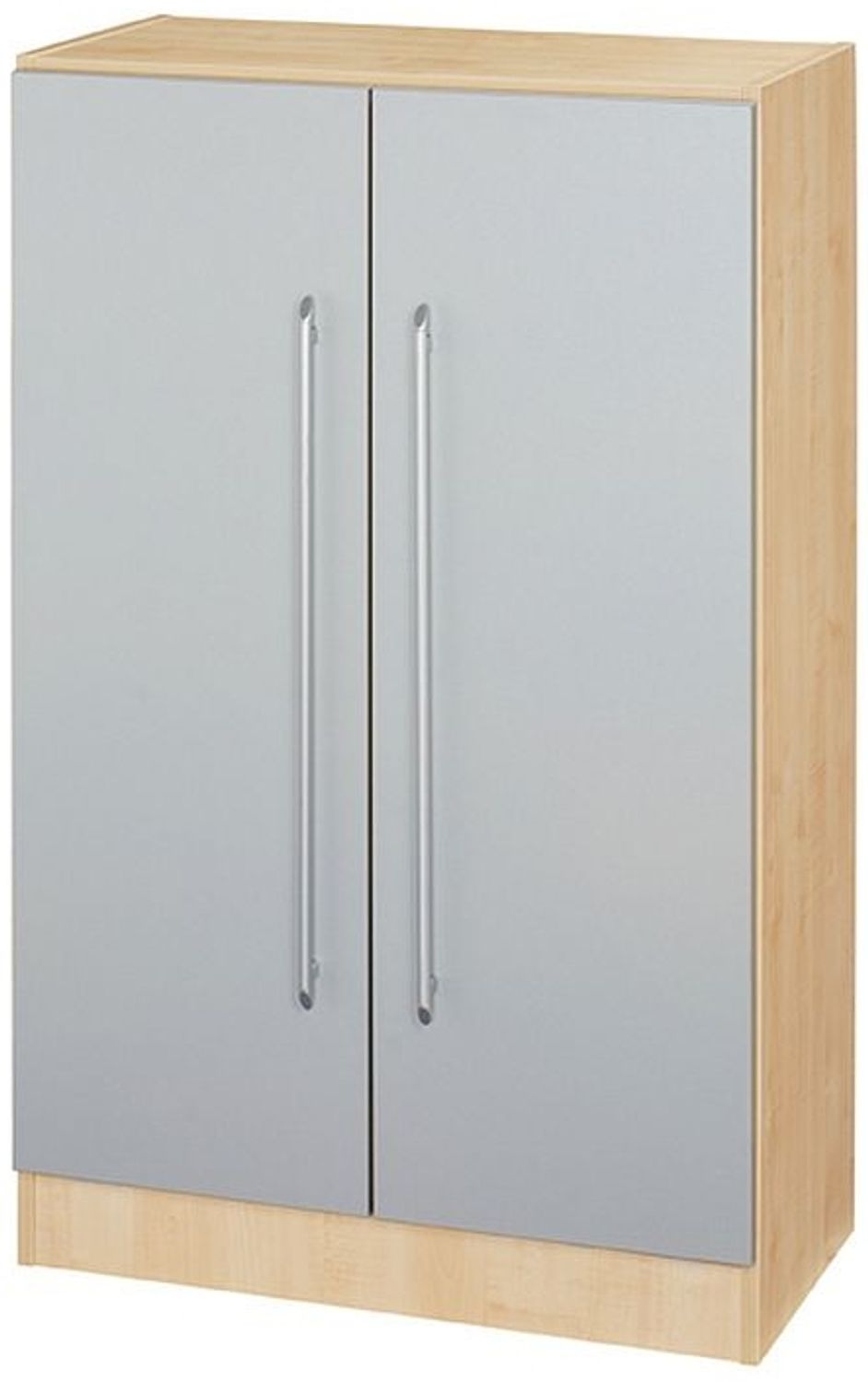 Schrank 3 Ordnerhöhen mit Sockel CE Ahorn / Silber Bild 1