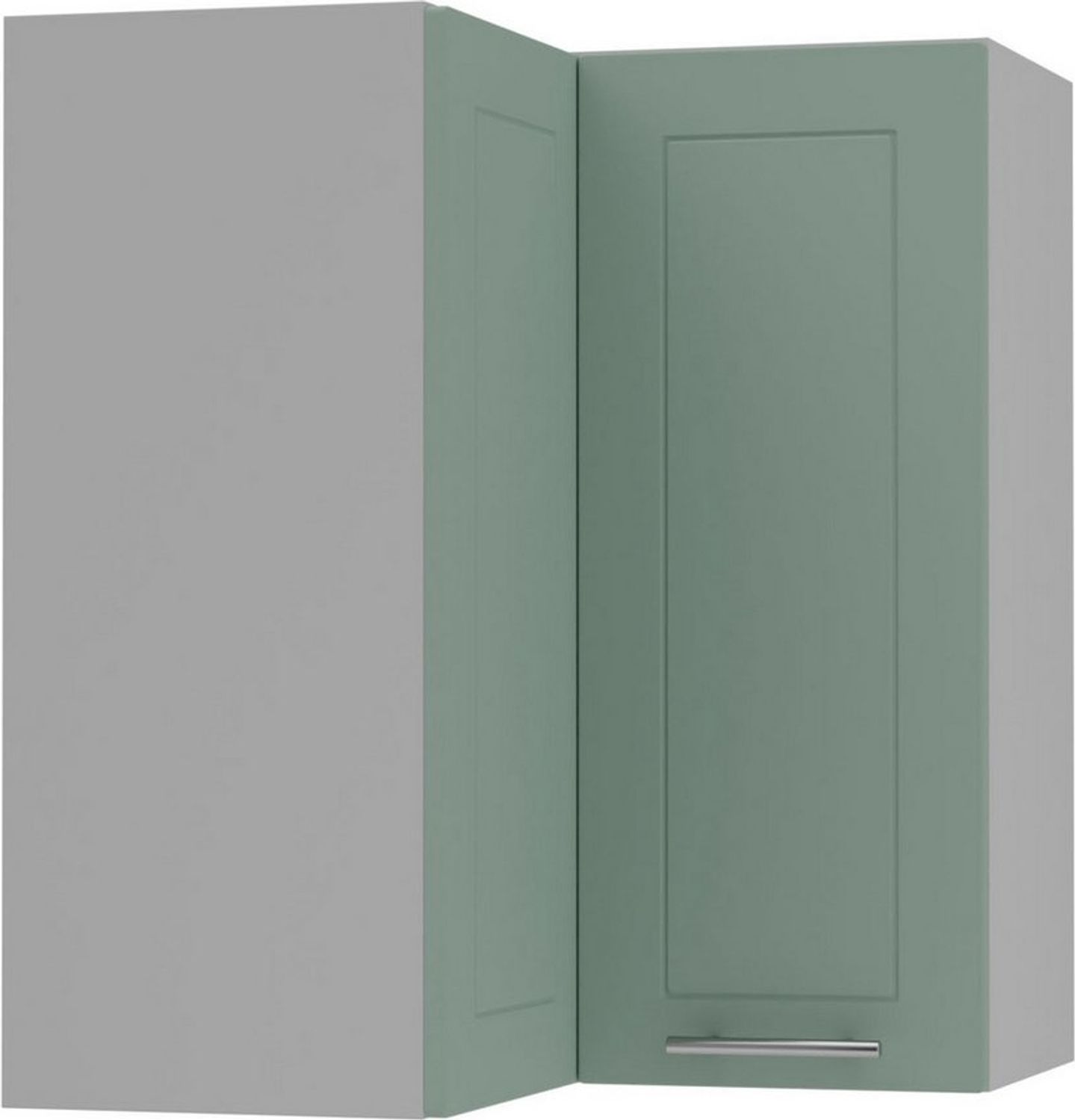 Eck-Hängeschrank KVANTUM 2-türig 60x60cm Korpus- & FrontFarbe: mint matt / grau (Q-W12/60) Bild 1