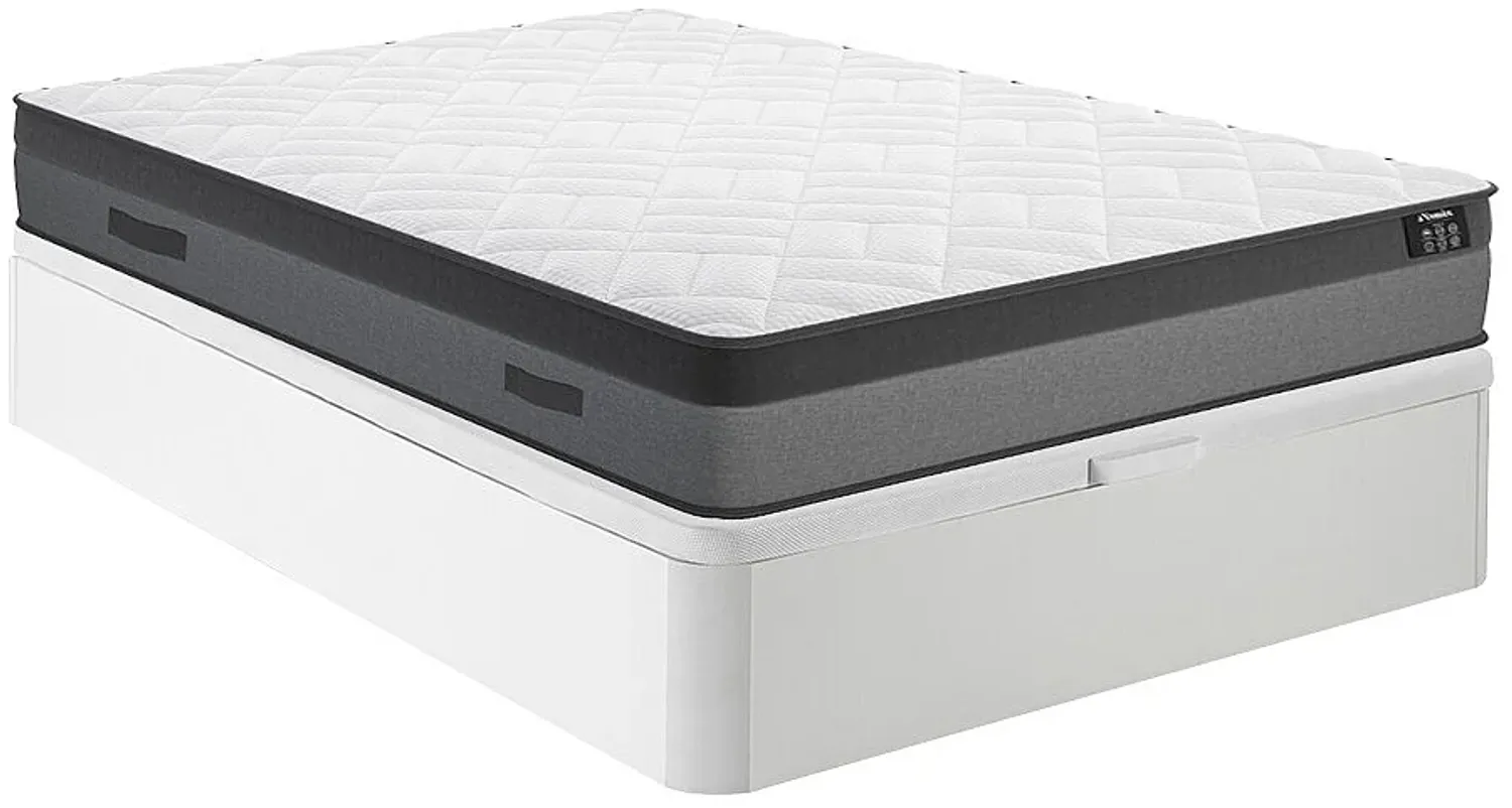 Vente-unique - ILLUSION Mattress and bed base set Holz, PlatteStoff Weiß - B 140 cm x H 30 cm24 cm x L 190 cm Bild 1