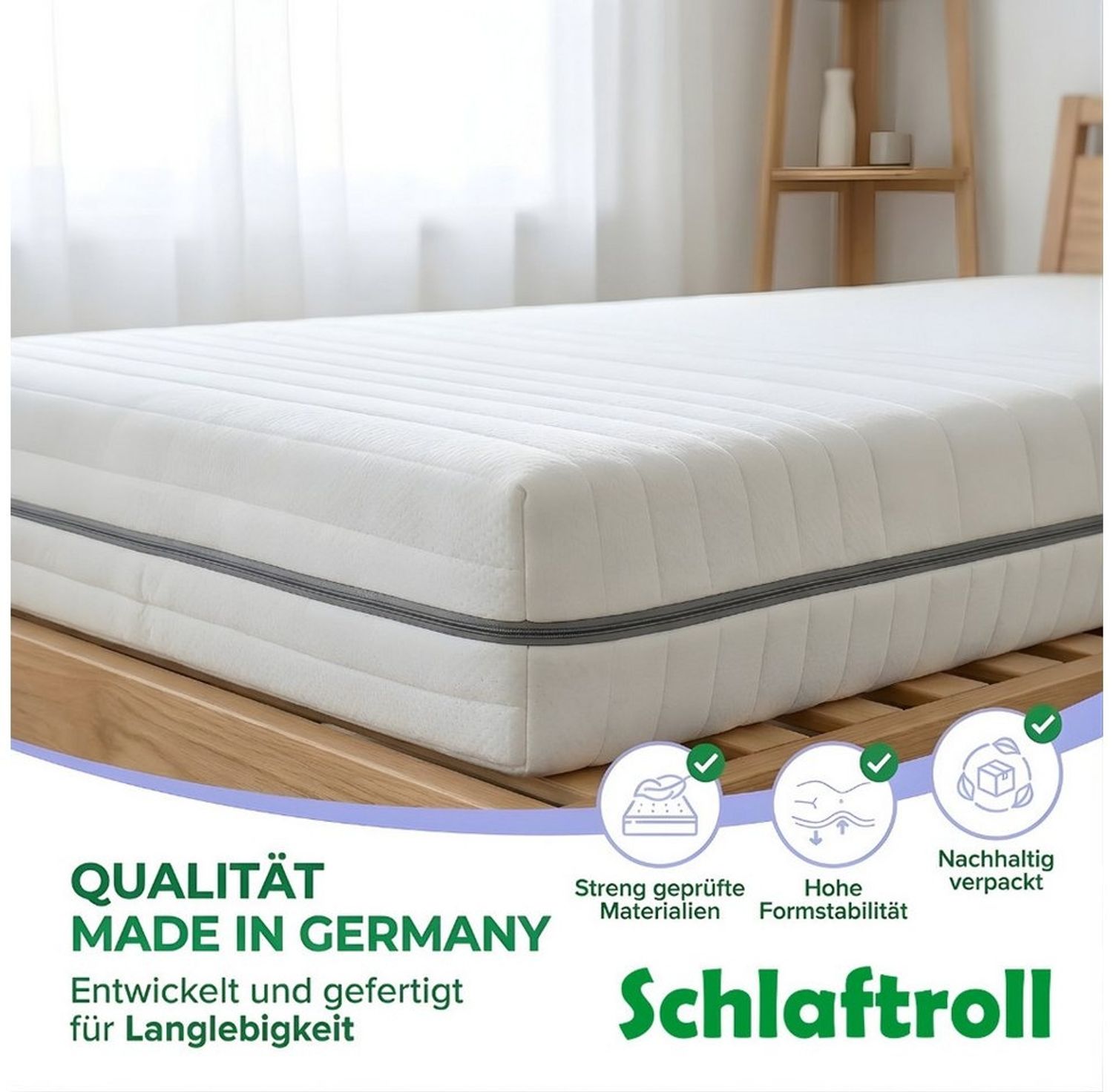 Kaltschaummatratze 25 cm 7 Zonen, H2/H3 Balance, wendbar, atmungsaktiv, Schlaftroll, 90x200, 140x200 und weitere Größen Bild 1