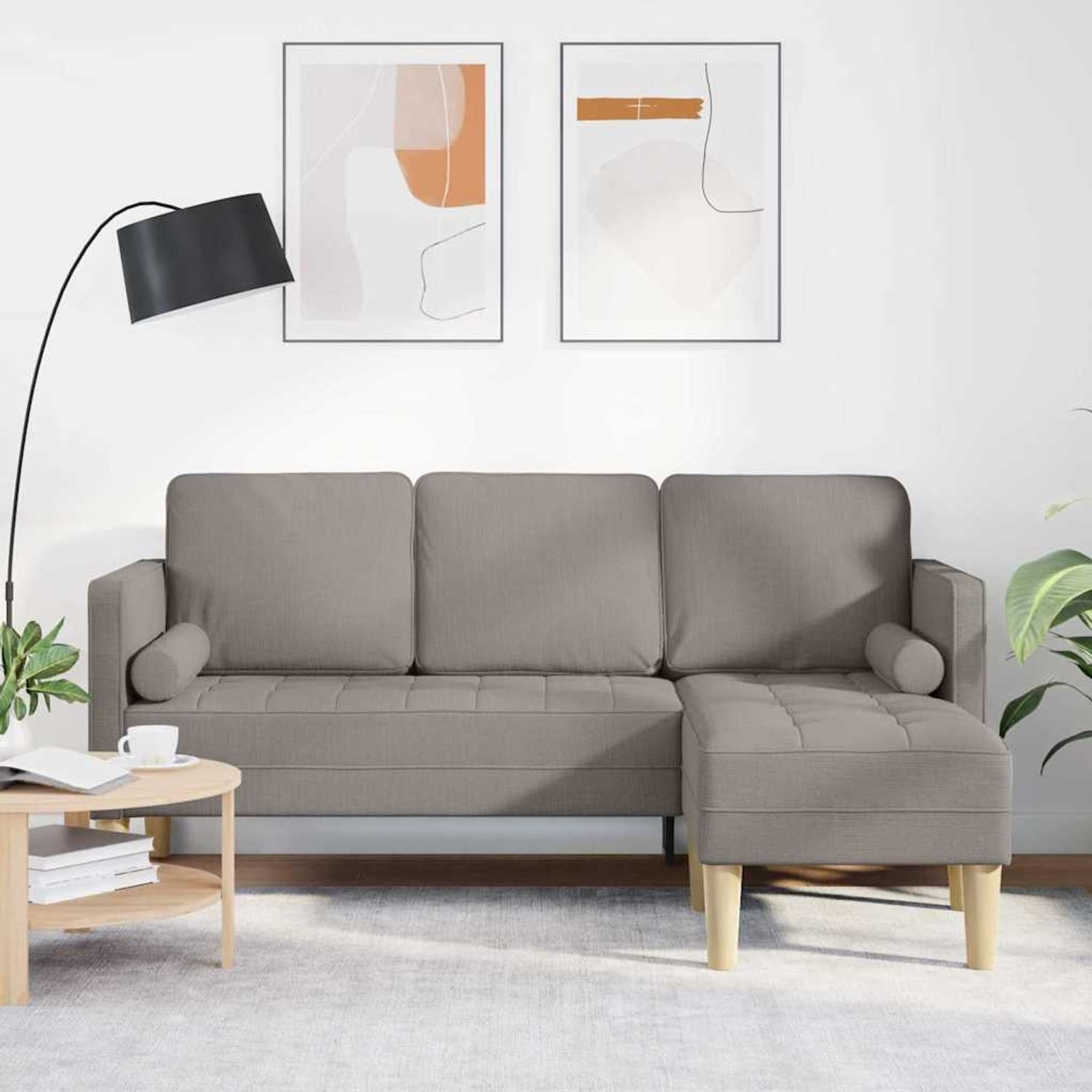 vidaXL Sofa Set mit Kissen Taupe Polyester 42001918 Bild 1