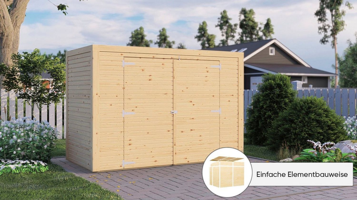 KONIFERA Fahrradbox Bike Box (Komplett-Set), aus Fichte, BxTxH: 207x103x143 cm Bild 1