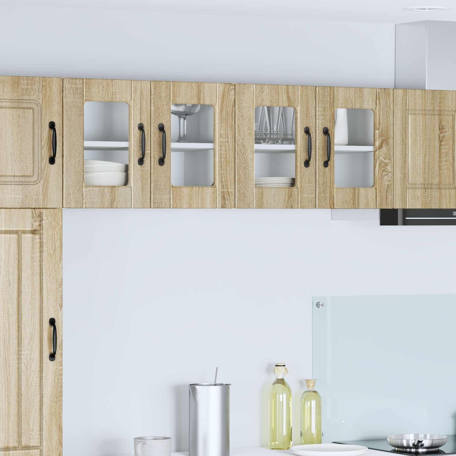 vidaXL Wandglas-Schrank PORTO 2 pcs Sonoma-Eiche 60 x 31 x 40 cm 885320 Bild 1