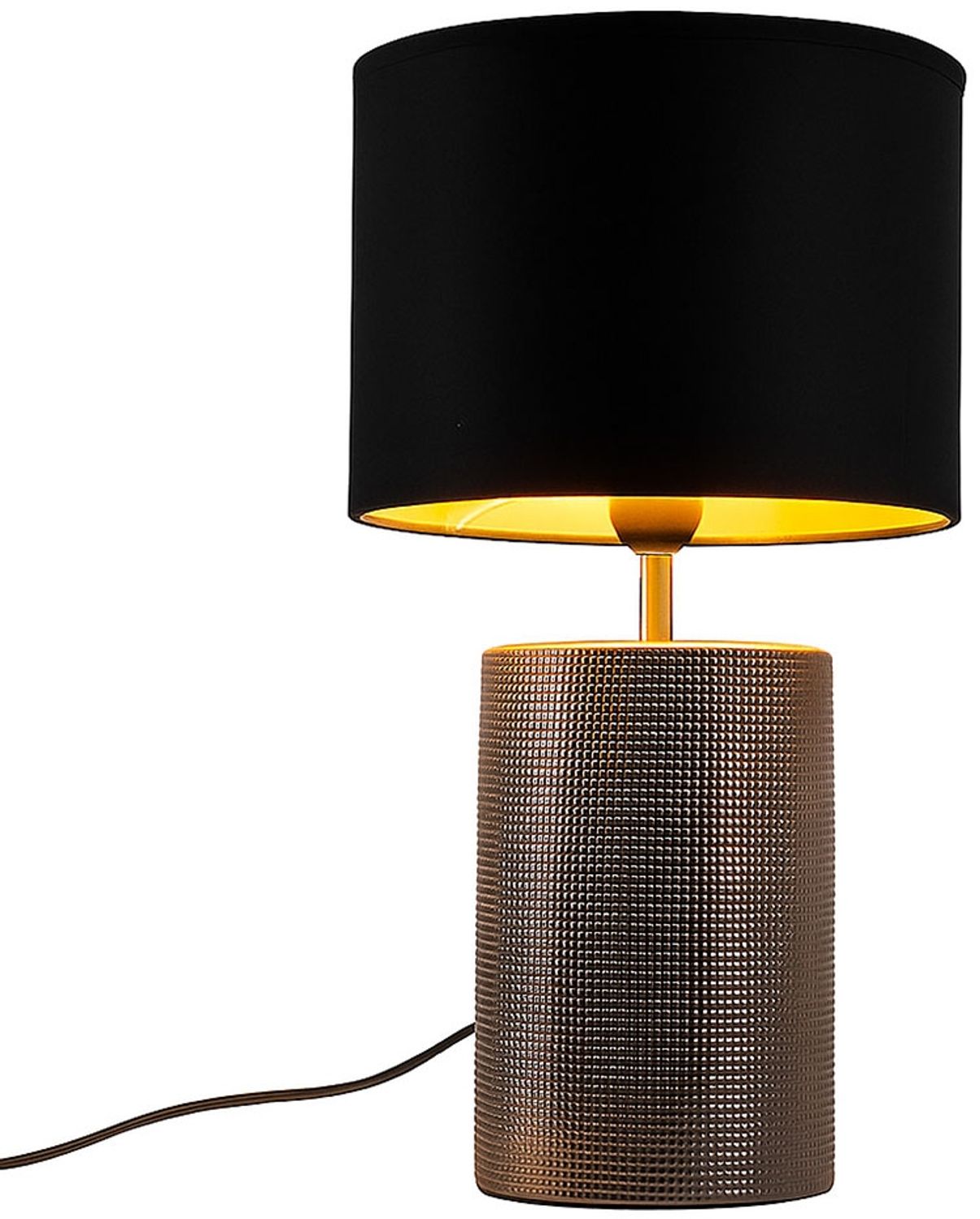 LED Tischleuchte, bronzefarben, Stoff, Keramik Bild 1