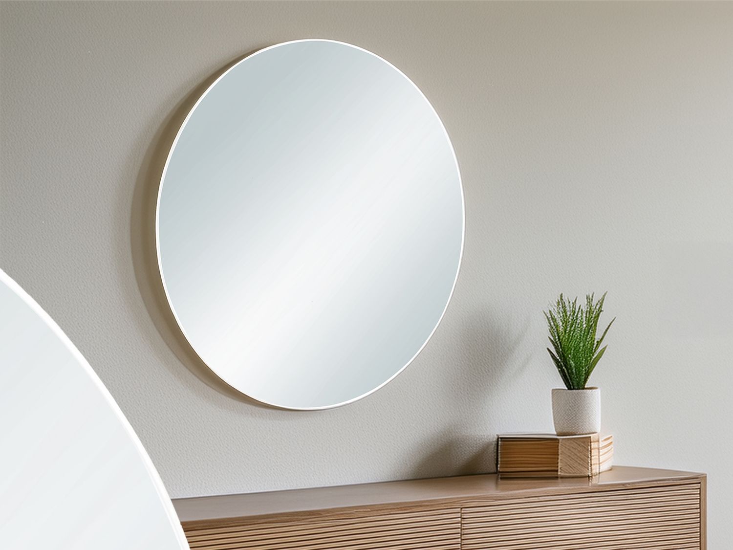 MIRRORS AND MORE 'Mila' Dekospiegel Metall, weiß, Ø50cm Bild 1