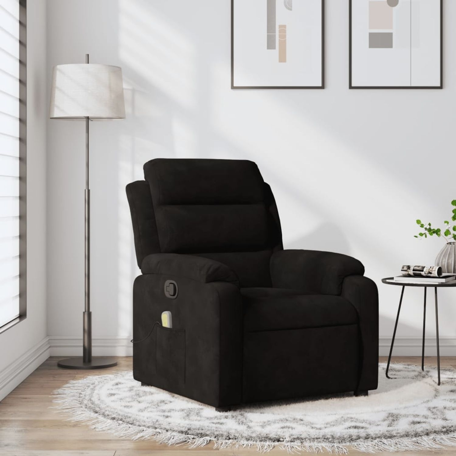 vidaXL Massagesessel Schwarz Samt 373517 Bild 1