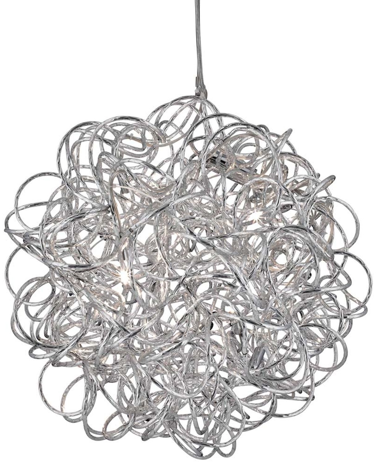 Scribble, 6Flammiger LED Pendelleuchte, Diamantgeschnittenes Aluminium Bild 1