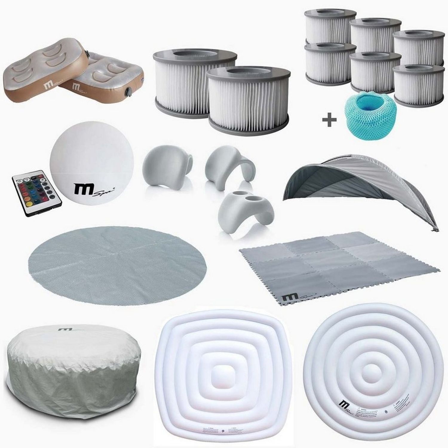 Aufblasbare Thermoabdeckung für quadratische MSpa Whirlpools 6 Personen Bild 1