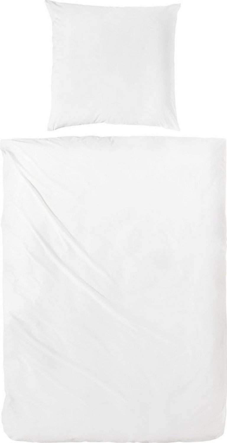Primera Bettwäsche Uni Luxus-Satin in Gr. 135x200, 155x220 oder 200x200 cm, Satin, 2 teilig, Bettwäsche aus Baumwolle, unifarbene Bettwäsche mit Reißverschluss Bild 1