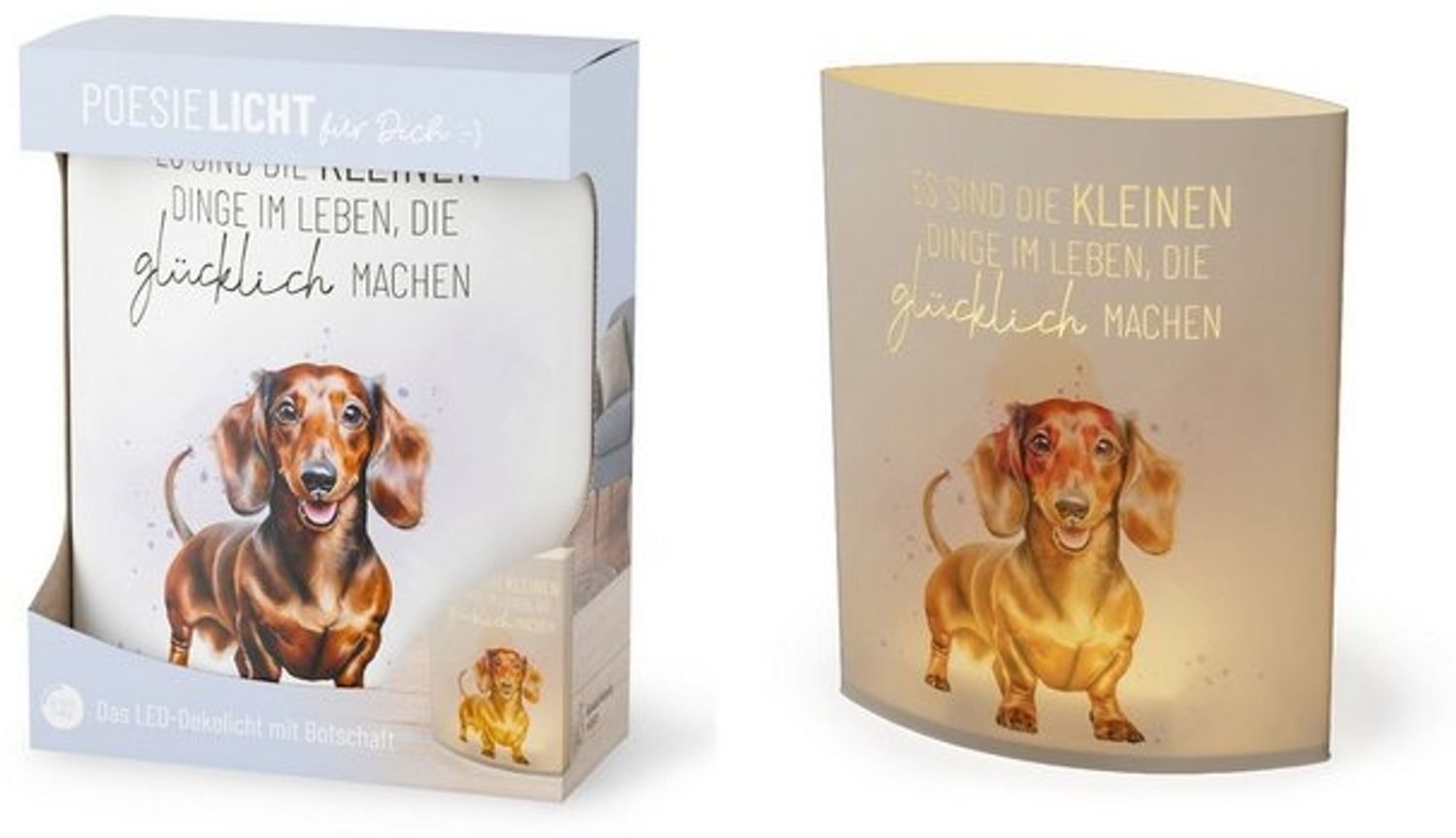 Deko Lampe Leuchte Batterie Poesielicht für Dich la vida Geschenk Dackel 6298051 Bild 1