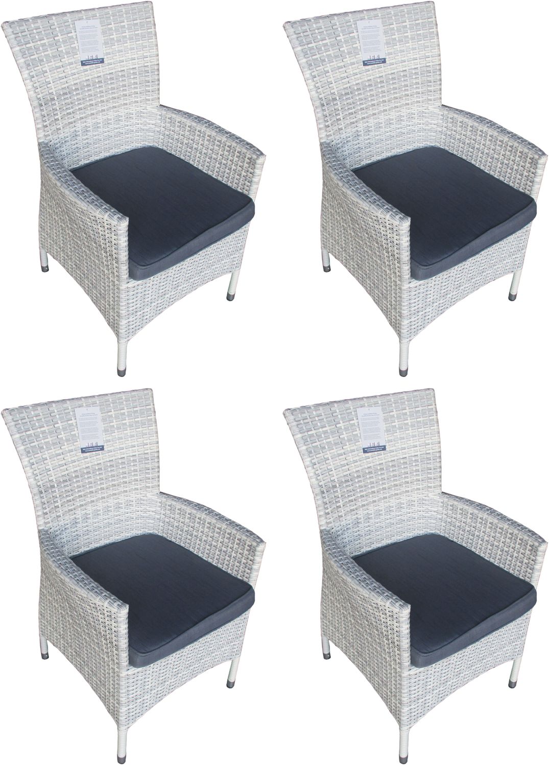 Mandalika Garden MONACO Polyrattan Diningsessel mit Alu-Gestell icewhite Bild 1