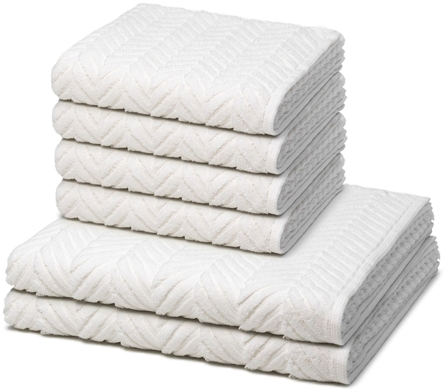 Ross Sensual Skin Zopf 6 tlg. Frottier-Set - 4 X Handtuch (50 X 100cm), 2 X Duschtuch (75 X 140cm) - 500 g/m2 - Weiß Bild 1