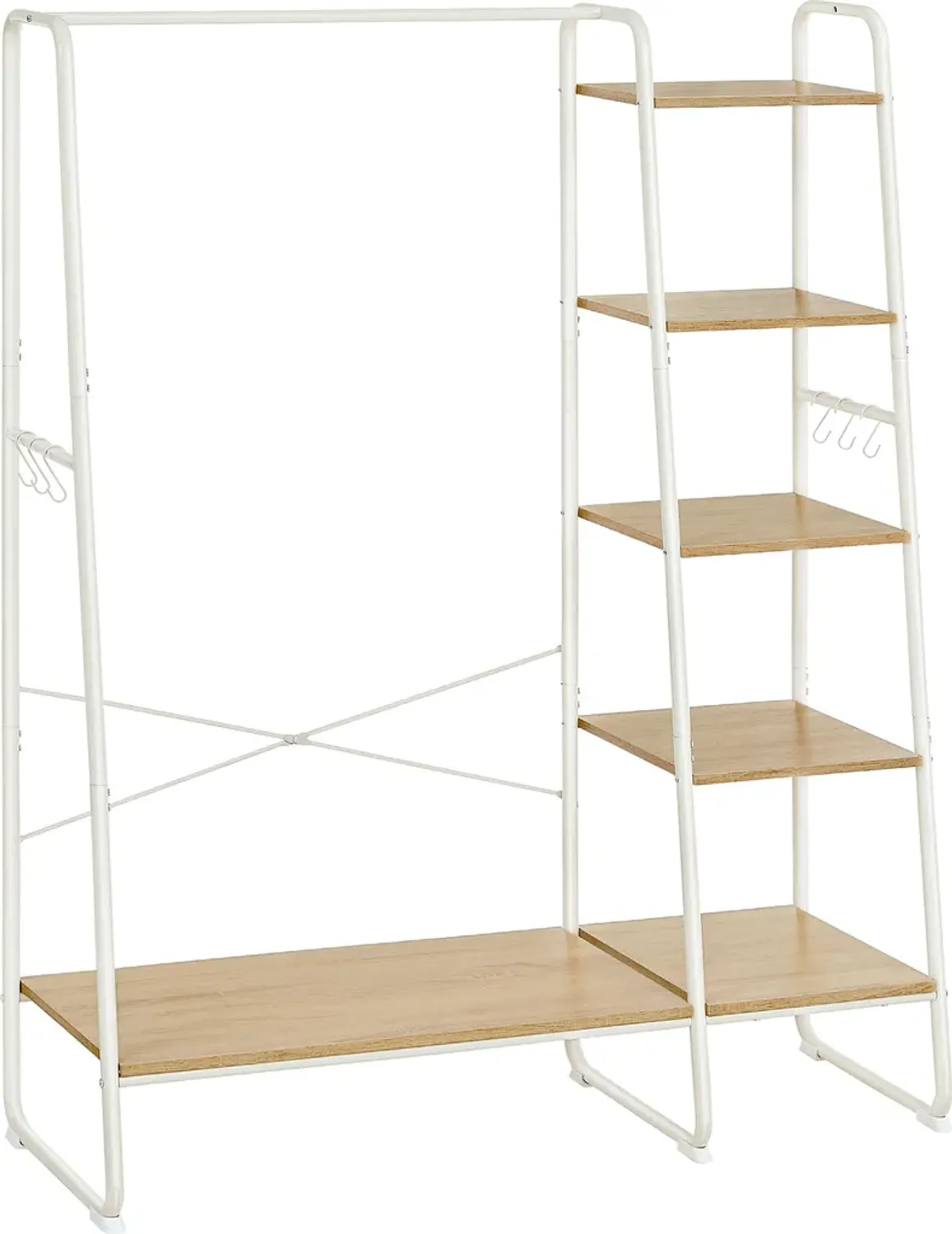 Vasagle Kleiderständer mit Kleiderstange Schuhablage 6 abnehmbare Haken Bild 1