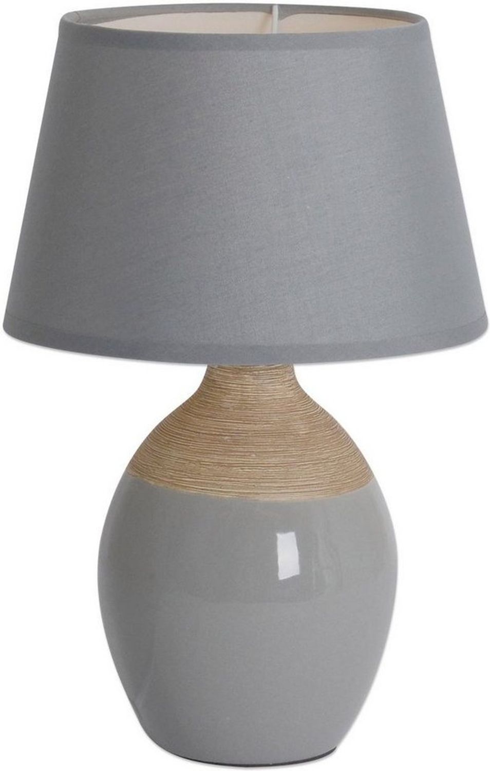 näve Tischleuchte Talia, ohne Leuchtmittel, Keramik, E14 max. 60W, Kippschalter, 2- farbiger Fuß (grau und natur) Bild 1