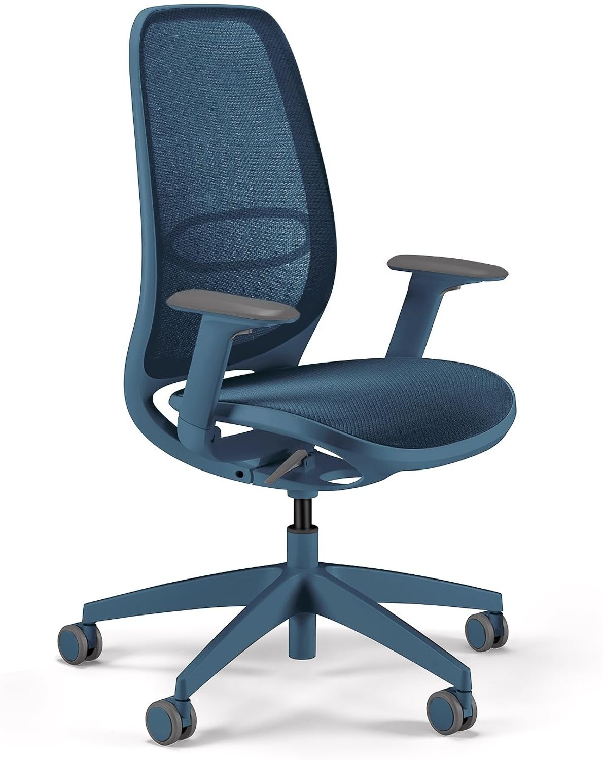 Sedus se:air Ergonomischer Drehstuhl, Bürostuhl, Kunststoff mit Rezyklat-Anteil, 100% Recyclingfähig, Blue, 42-55cm, bis 130kg Belastbar Bild 1