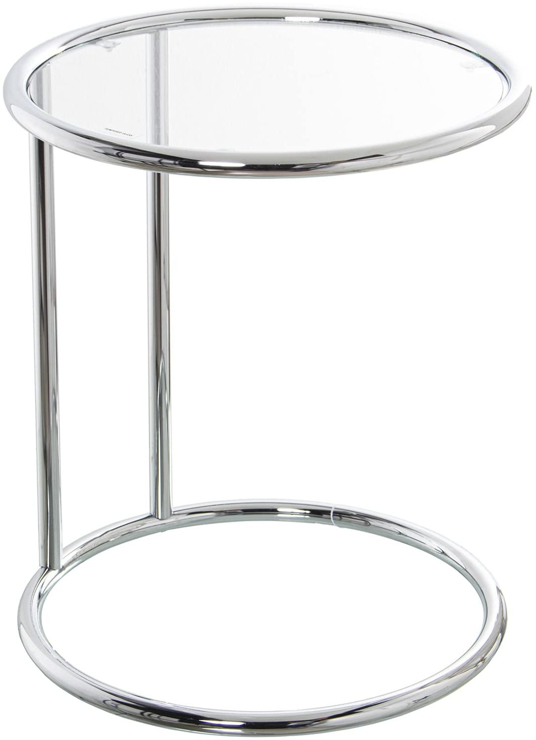 DRW Runder Beistelltisch aus Metall und Glas in Chrom und Transparent, Ø45x52 cm Bild 1