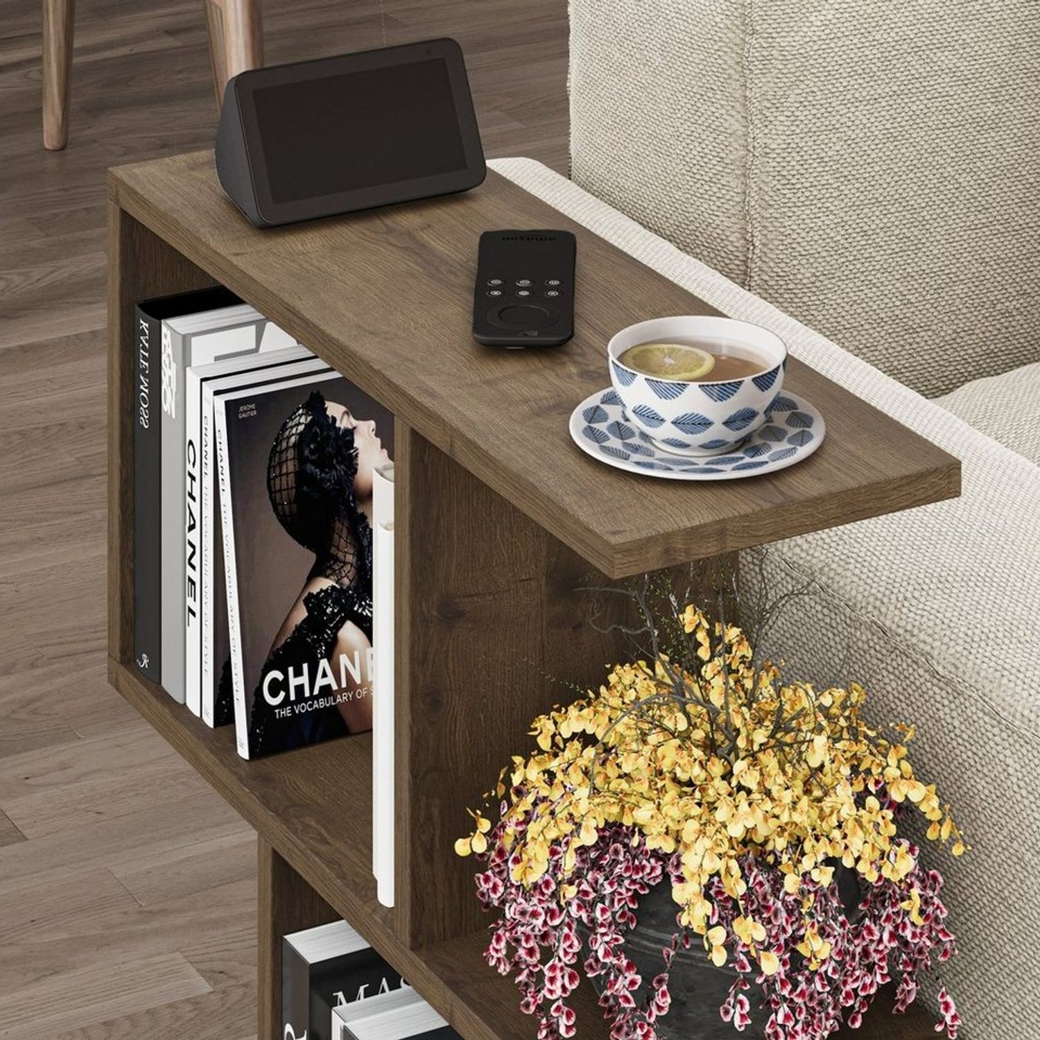 Decortie Beistelltisch Homemania, Modern Seite Ende Beistelltisch, Couchtisch, 60 x 19,5 x 60 cm Bild 1