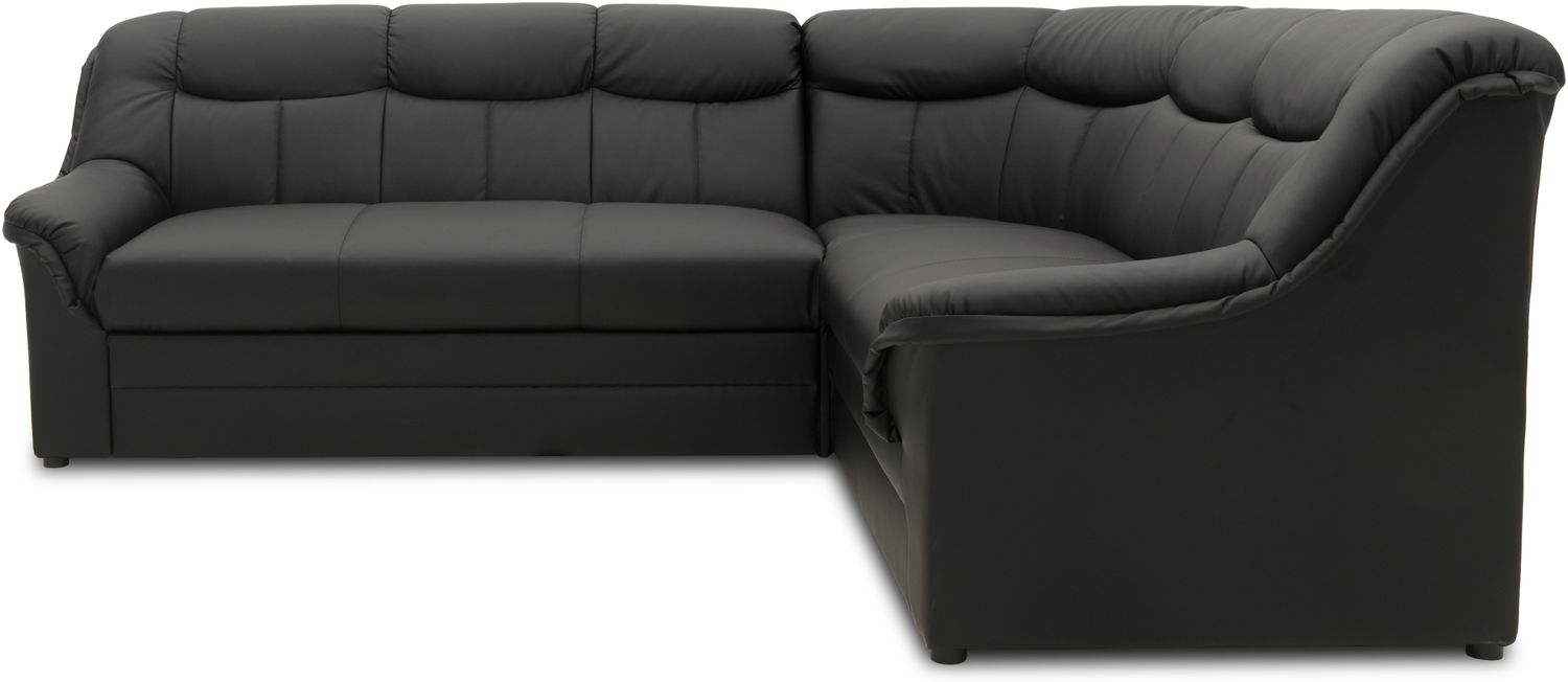 DOMO. collection Ecksofa Berlin FK, Sofa in L-Form mit Schlaffunktion und Federkernpolsterung, Eck-Couch, Polsterecke, Polstergarnitur 250 x 205 x 89 cm (BxTxH), schwarz Bild 1