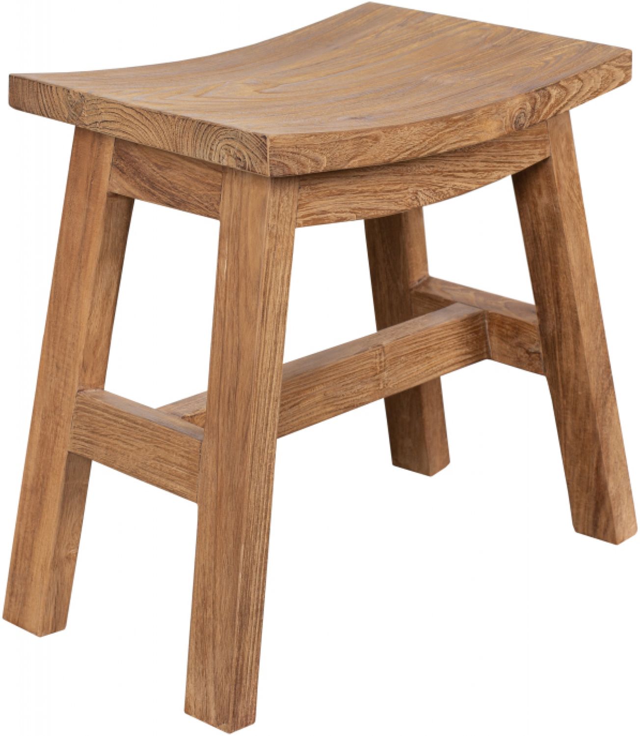 deVries Hocker "MAIRA" aus Teakholz gebogene Sitzfläche Größe 50 x 45 x 33 cm Bild 1