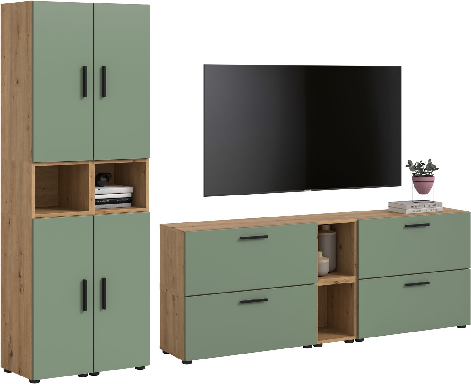 The One Wohnkombination in Smoke Green Nachbildung Bild 1