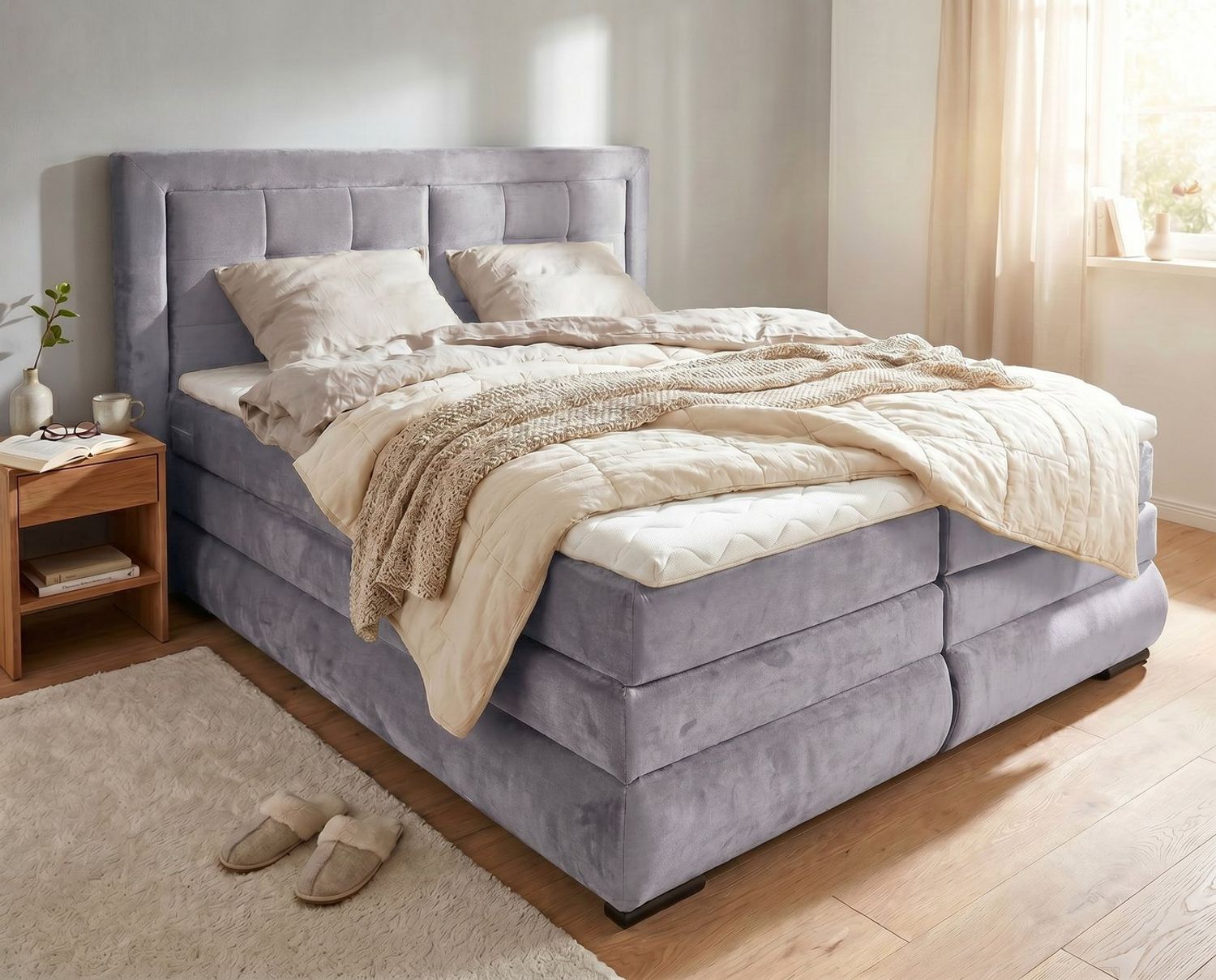 OTTO home Boxspringbett MIVVA inkl. Bettkasten & Topper, Komfortliegehöhe: 67cm, Breite: 180cm, in H3, H4 oder Hmix H3/H4, wahlweise mit oder ohne LED-Leuchten Bild 1