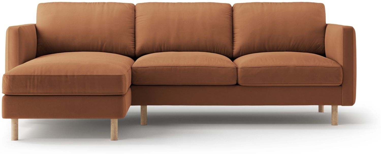 Micadoni Ecksofa Eden Groß 3-Sitzer Links Samt Honig Bild 1