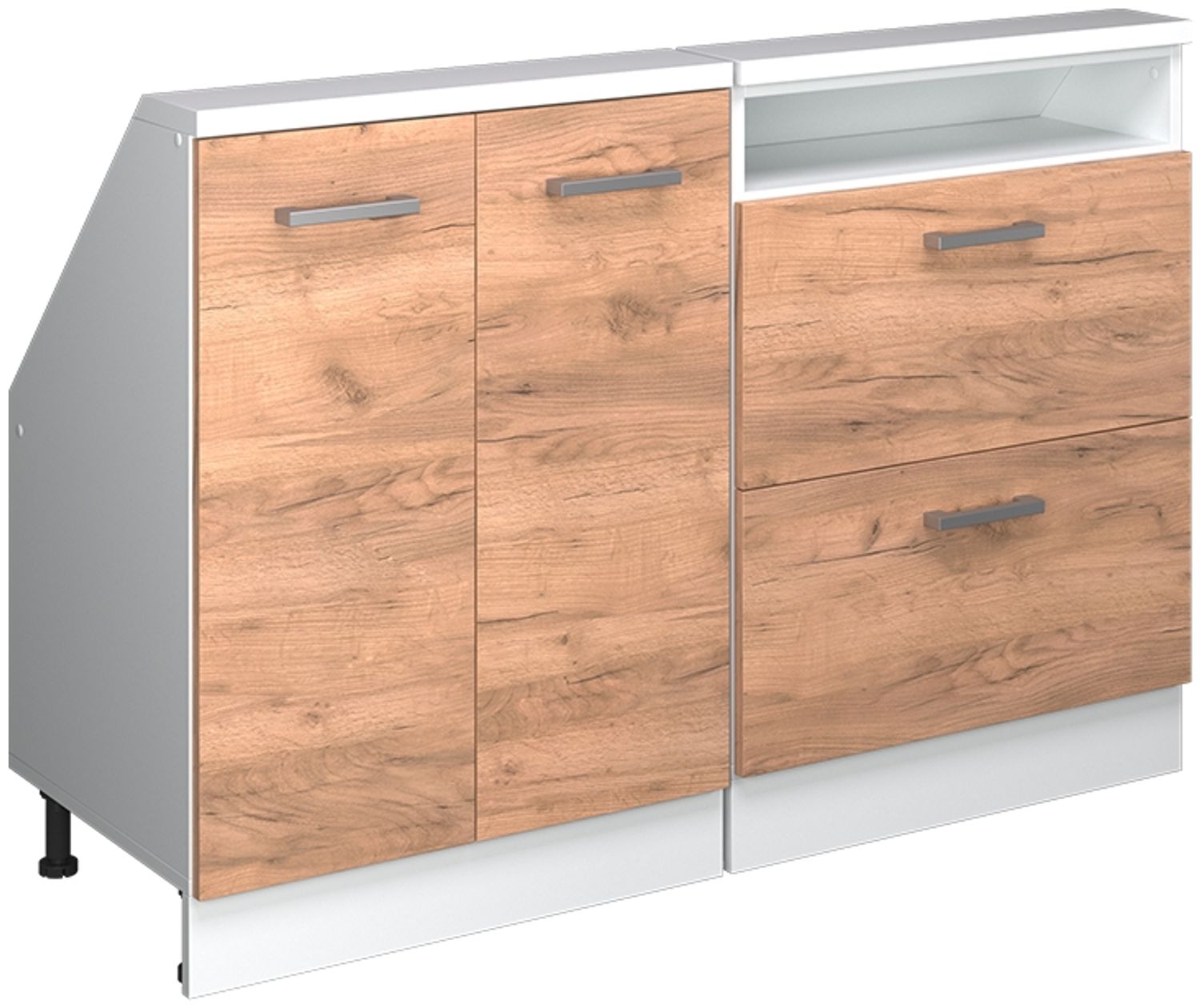 Küchenschrank für Dachschrägen R-Line Goldkraft Eiche 120 cm 2er Set Vicco Bild 1