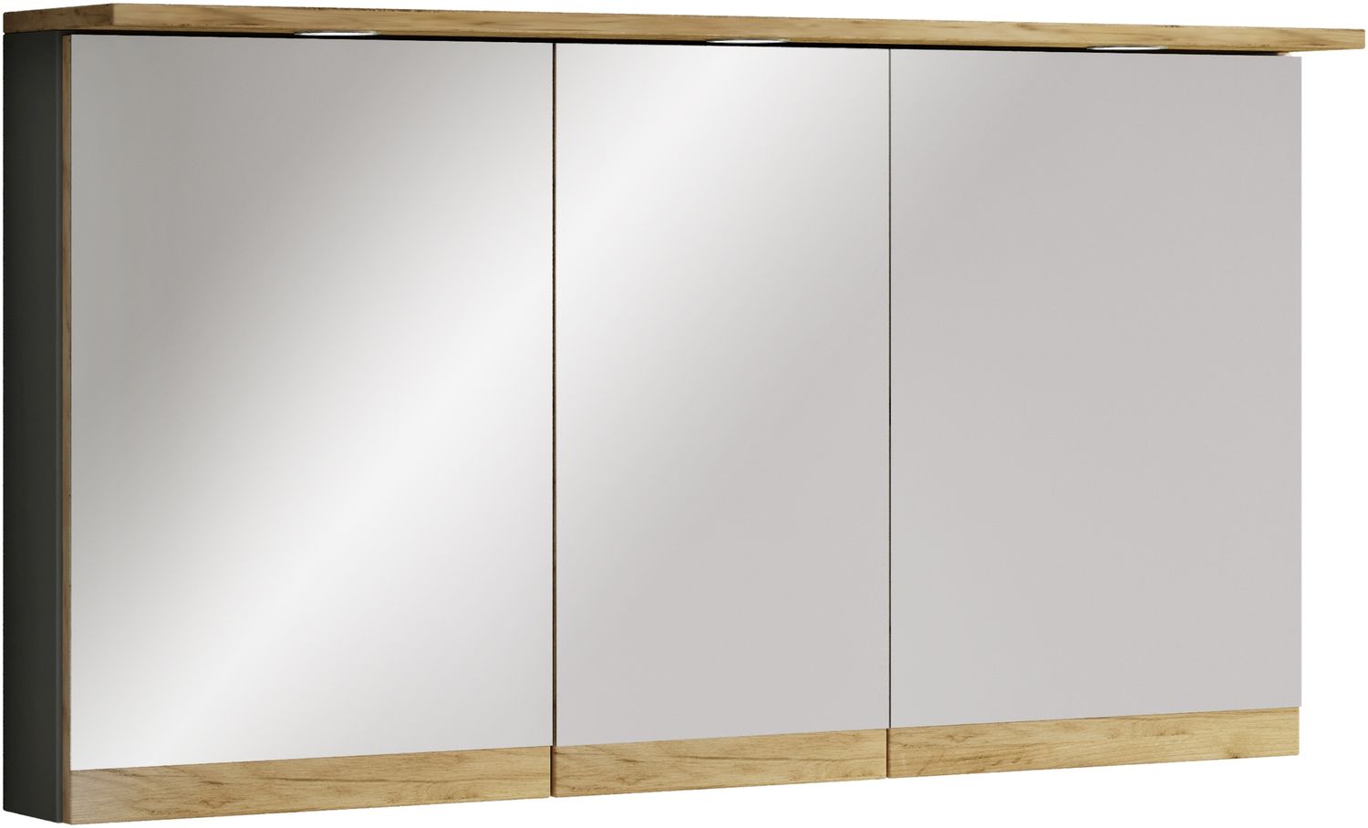 VCM Badmöbel Spiegelschrank Cosila 921848 Anthrazit / Honig-Eiche H. 59 x B. 110 x T. 23 cm Bild 1