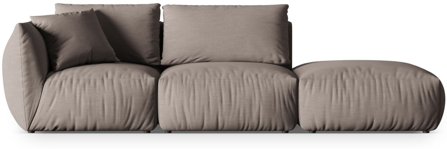 Micadoni Modulares Sofa Chris 3-Sitzer Rechts Strukturierter Stoff Warmes Grau Bild 1