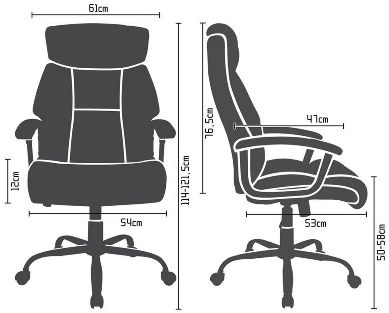 Intimate WM Heart Chefsessel Ergonomischer Bürostuhl, Stoff Schreibtischstuhl, Mit gepolsterten Armlehnen, Wippfunktion und Kopfunterstützung Bild 1