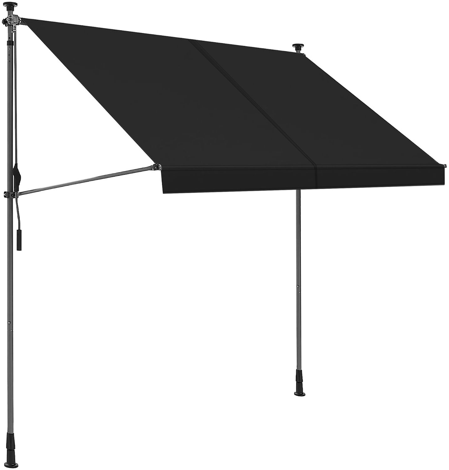 osoltus Balkon Klemmmarkise 250 x 130cm Balkonmarkise Sonnenschutz Dunkelgrau Bild 1