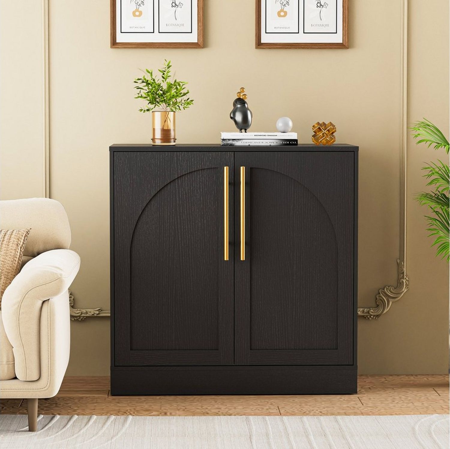 UEV Sideboard Buffetschrank mit 2 Türen (Bücherschrank Standregal, Aufbewahrungregal Sideboard, Küchenschrank, verstellbare Ablage für Wohnzimmer Schlafzimmer Küche Büro) Bild 1