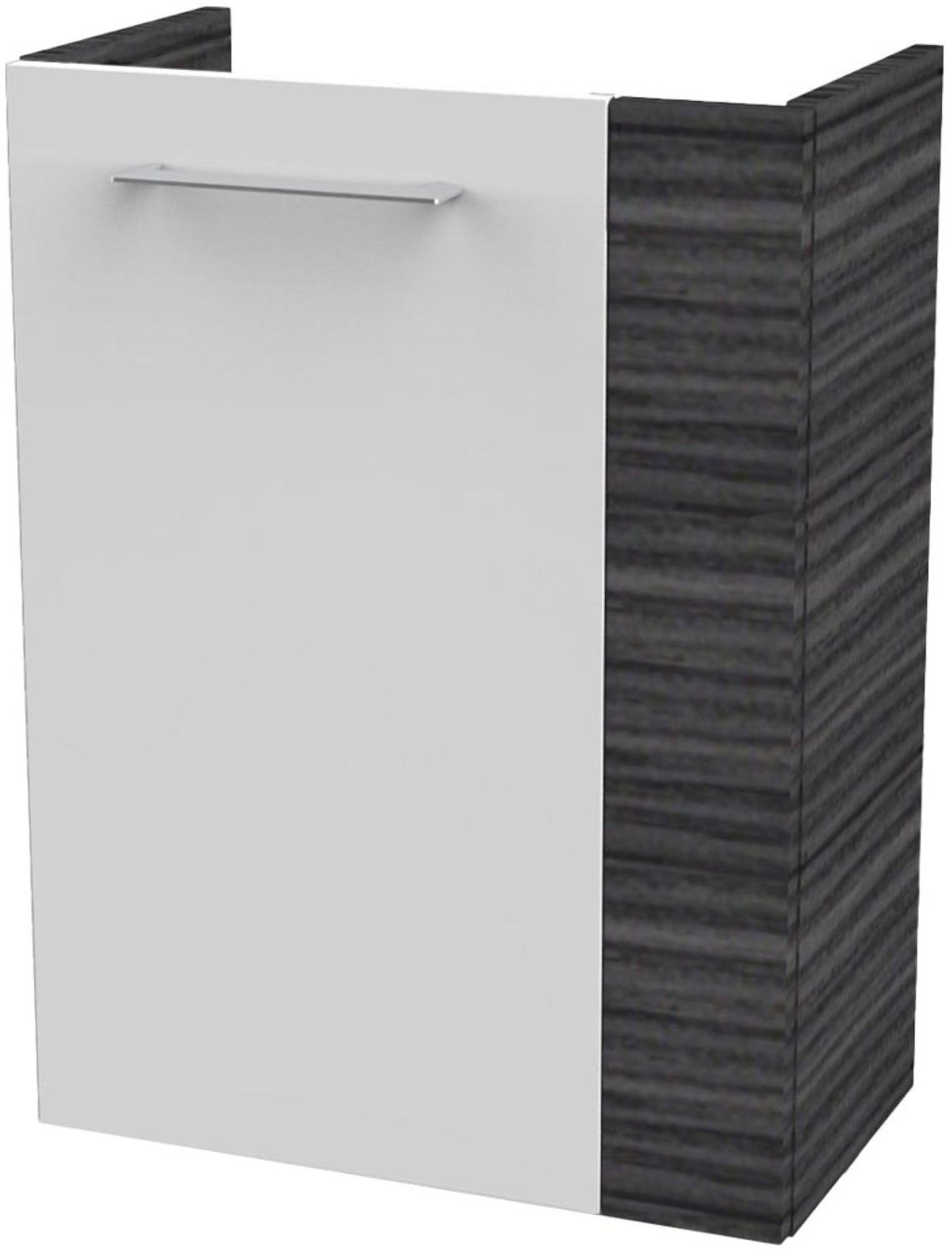 FACKELMANN SBC B.PERFEKT Waschbeckenunterschrank Gäste WC 45 cm breit, Weiß/Anthrazit Holzoptik, Türanschlag links Bild 1