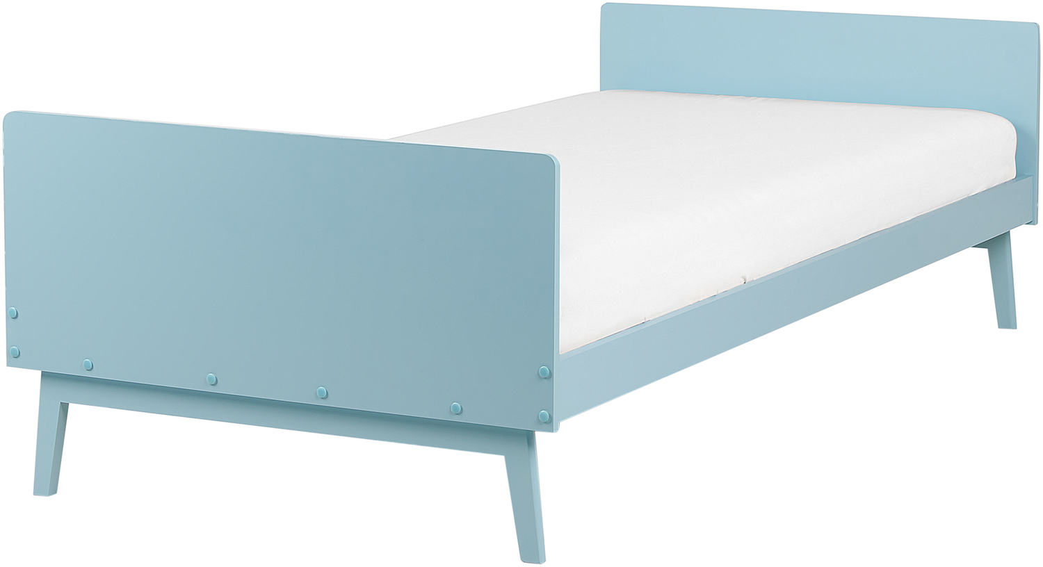Bett mit Lattenrost BONNAC 90 x 200 cm Holz Hellblau Bild 1