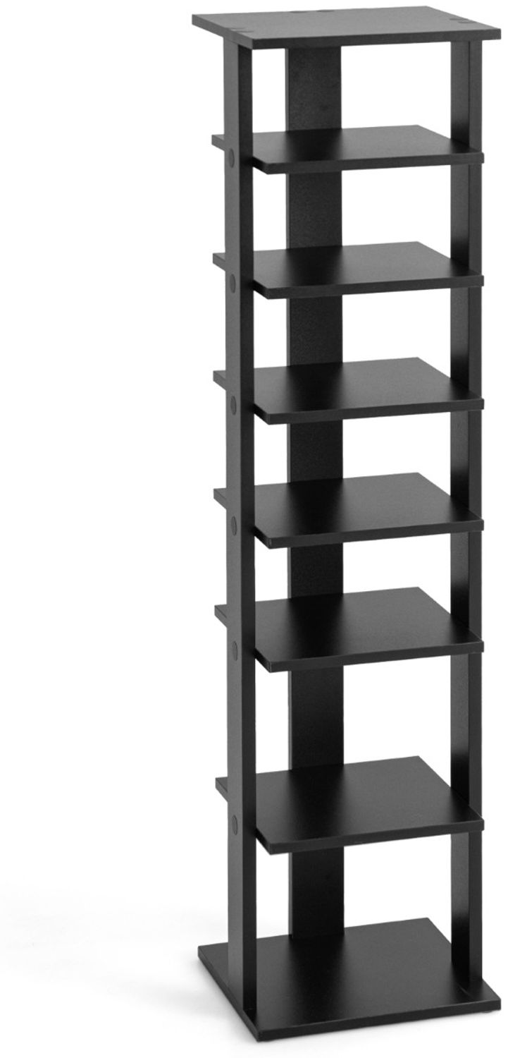 Schuhregal aus Holz 8-stöckiges Schuhregal Schuh-Organizer vertikal 27,5x26,5x110cm Schwarz Bild 1