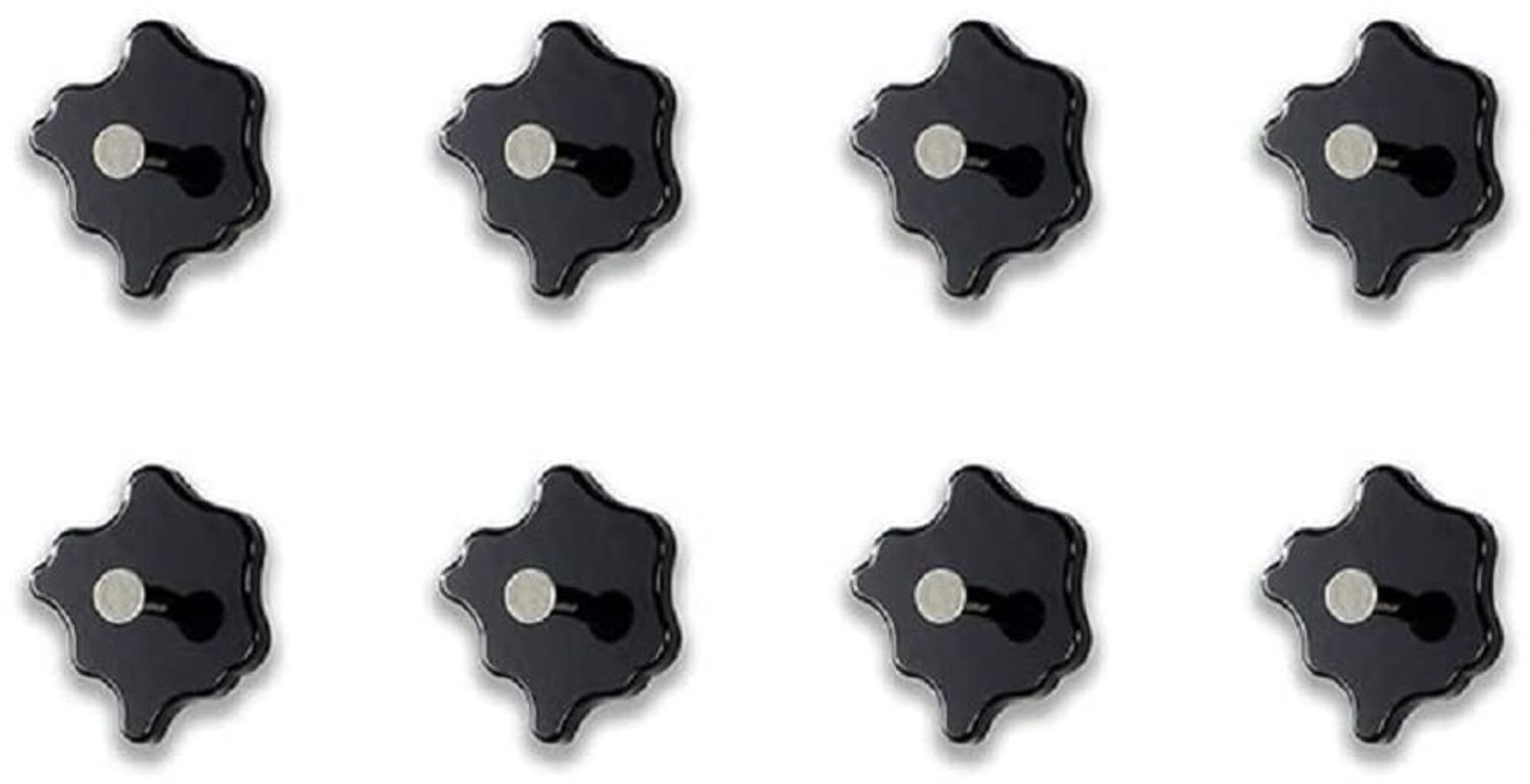 HAKU Garderobenhaken 8er Set chrom, schwarz, MDF, Metall - Maße: T 5 cm x Ø 11 cm, Style: Modern Bild 1