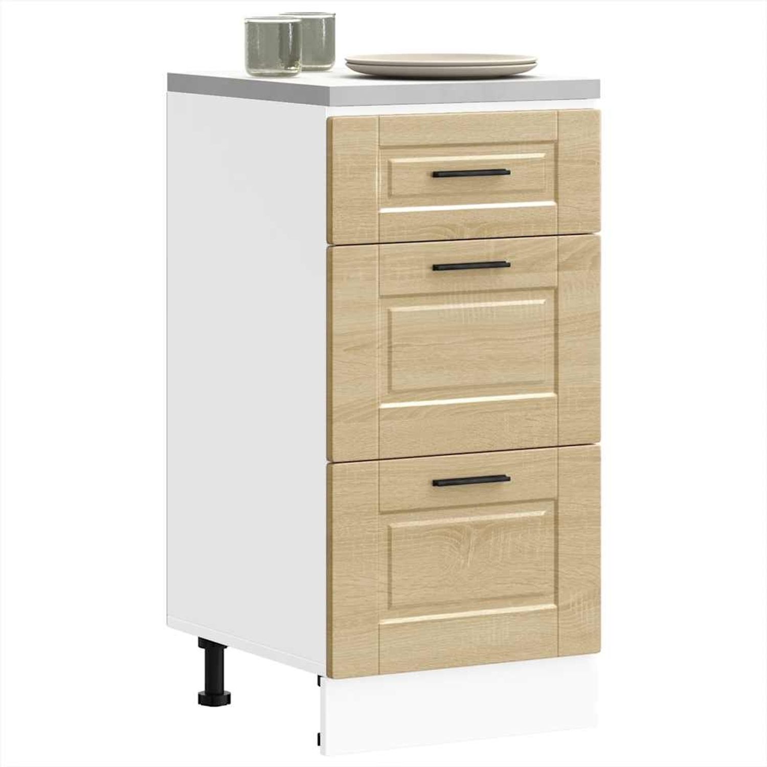vidaXL Küchenunterschrank Porto Sonoma-Eiche Holzwerkstoff 854223 Bild 1