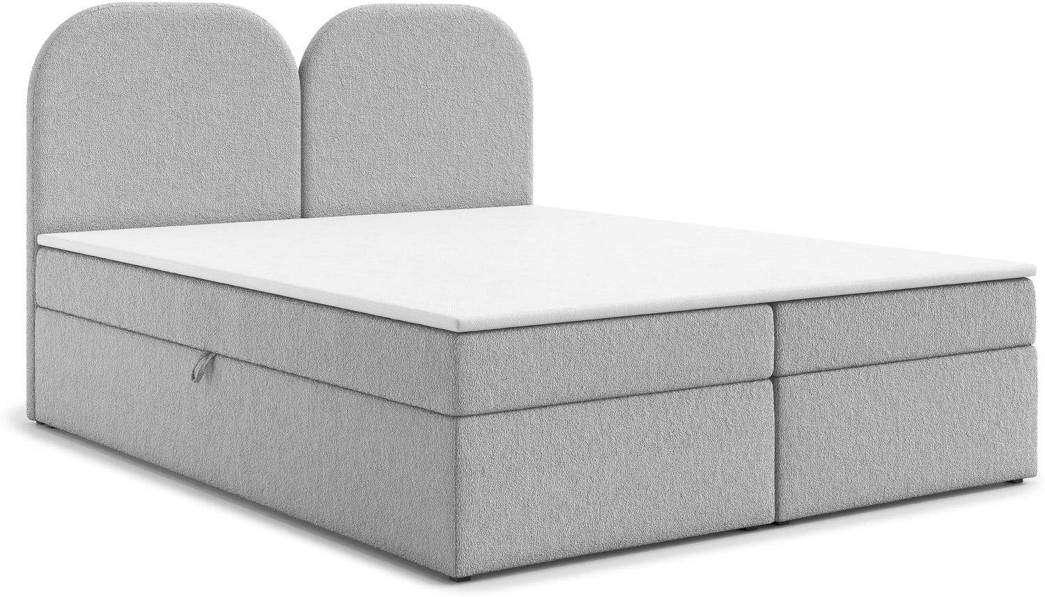 AX LIVING Migwell Boxspringbett 160x200 Hellgrau Bettkasten Kopfteil Bild 1